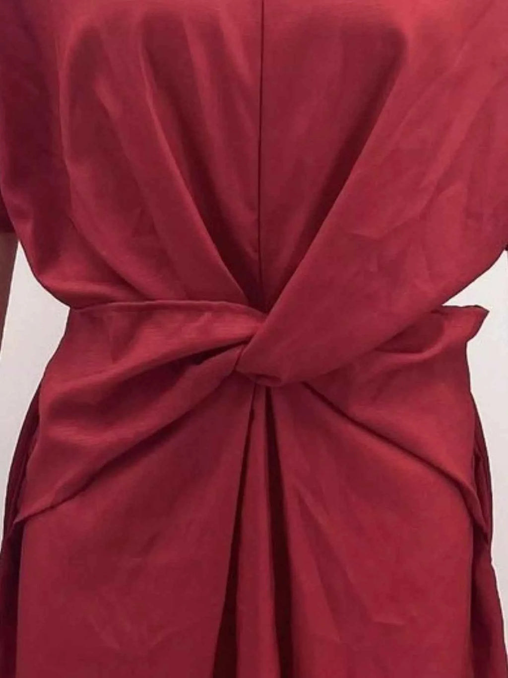 Twist Front V-Neck Half Sleeve Dress f0e27ad1-6ff4-4799-809a-7168d8896b04-Max-Origin