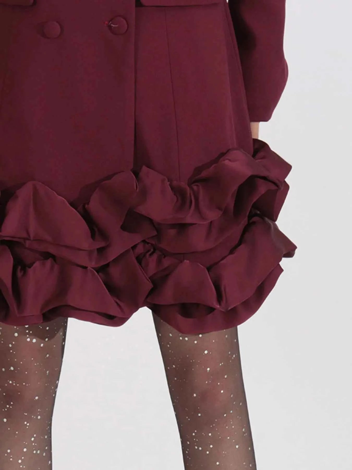 Ruffle Hem Double-Breasted Blazer Dress f0e4b618-6489-4a67-9372-153aa7a6fb8a-Max-Origin