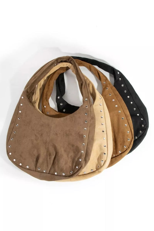 Fame Faux Suede Studded Trim Hobo Bag f0fded7bdd394bce8539eefbe37de802-Max-Origin