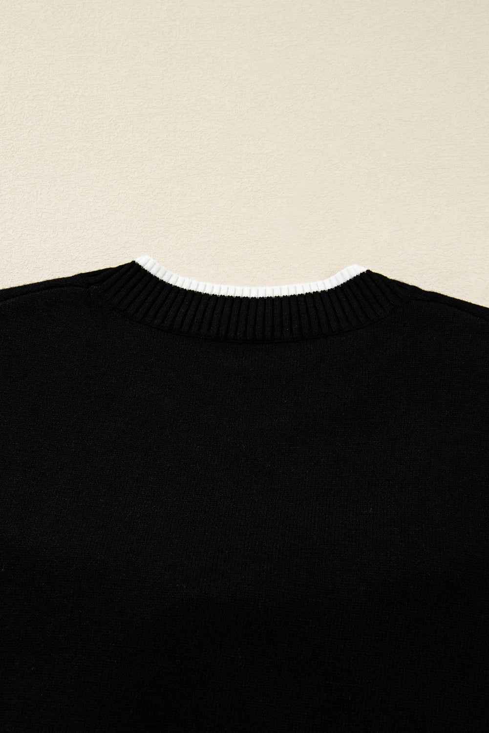 Black Contrast Trim Big Bow Accent Cropped Sweater f1186755cceabec6