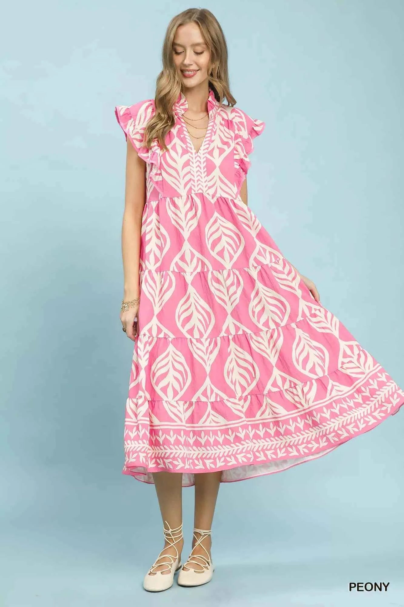 Umgee Leaf Print Tiered Maxi Dress with Pockets f1670608-4d05-4836-980b-98024039a2fd-Max-Origin