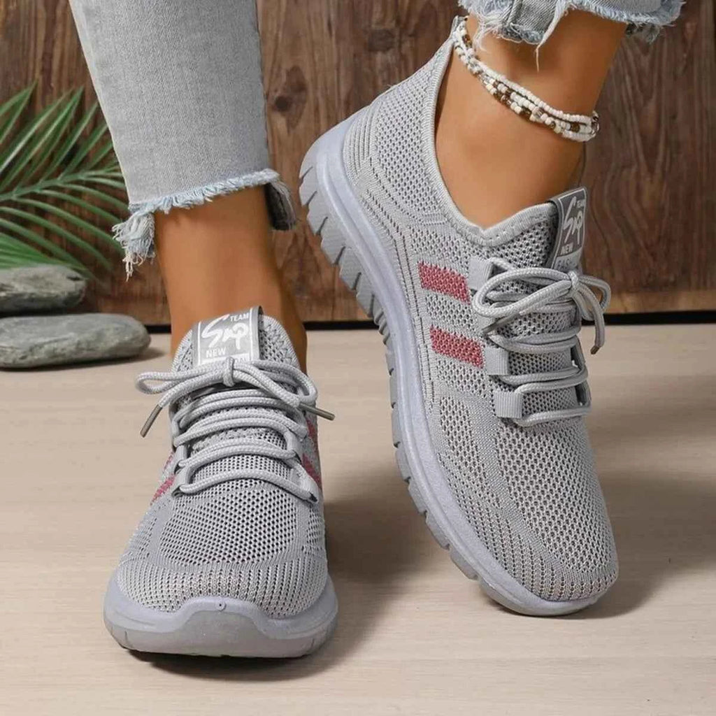 Lace Up Breathable Mesh Athletic Gray f172408ca94a4c959be33f832a90a20e-Max-Origin
