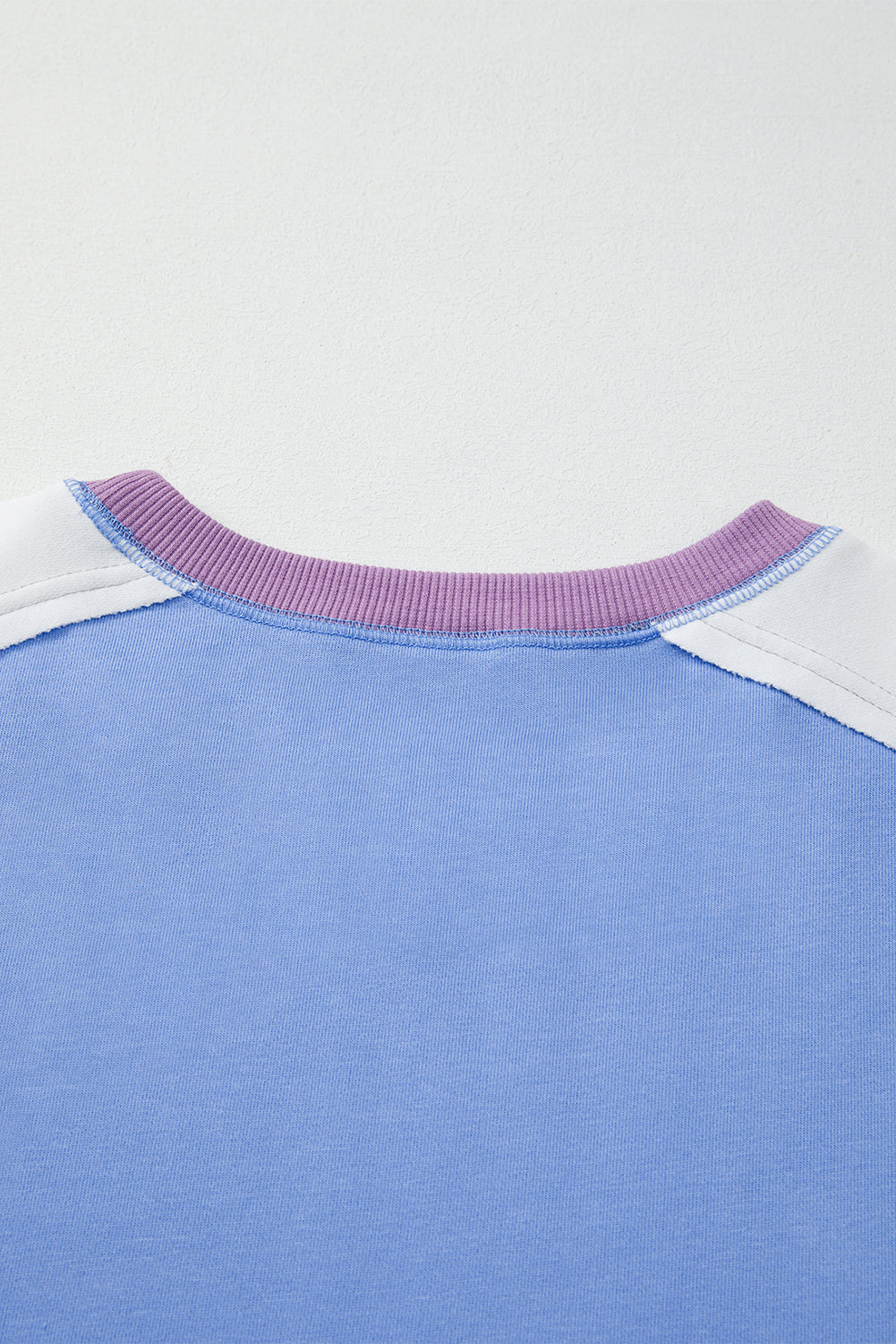 Blue Colorblock Patchwork Round Neck Pullover Sweatshirt f18021ac952558cd