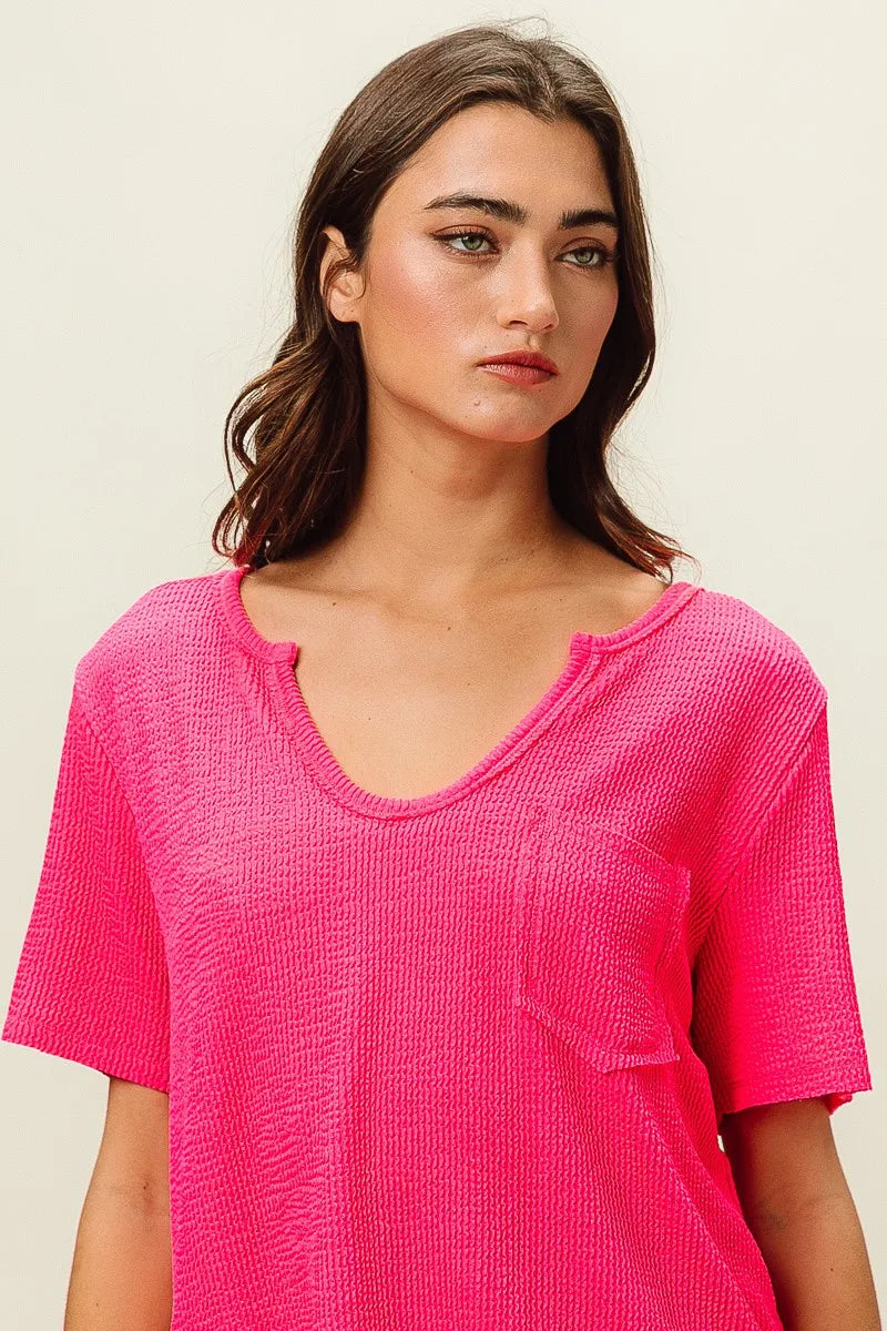 BiBi Waved Rib U Neck Top With Front Pocket f186671c338d4076a22d31839a72e45f-Max-Origin