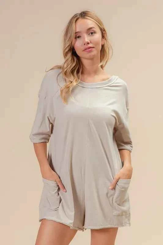 BiBi Short Sleeve Back Open Washed Romper f1916c85-6158-4078-ac11-715e68619129-Max-Origin