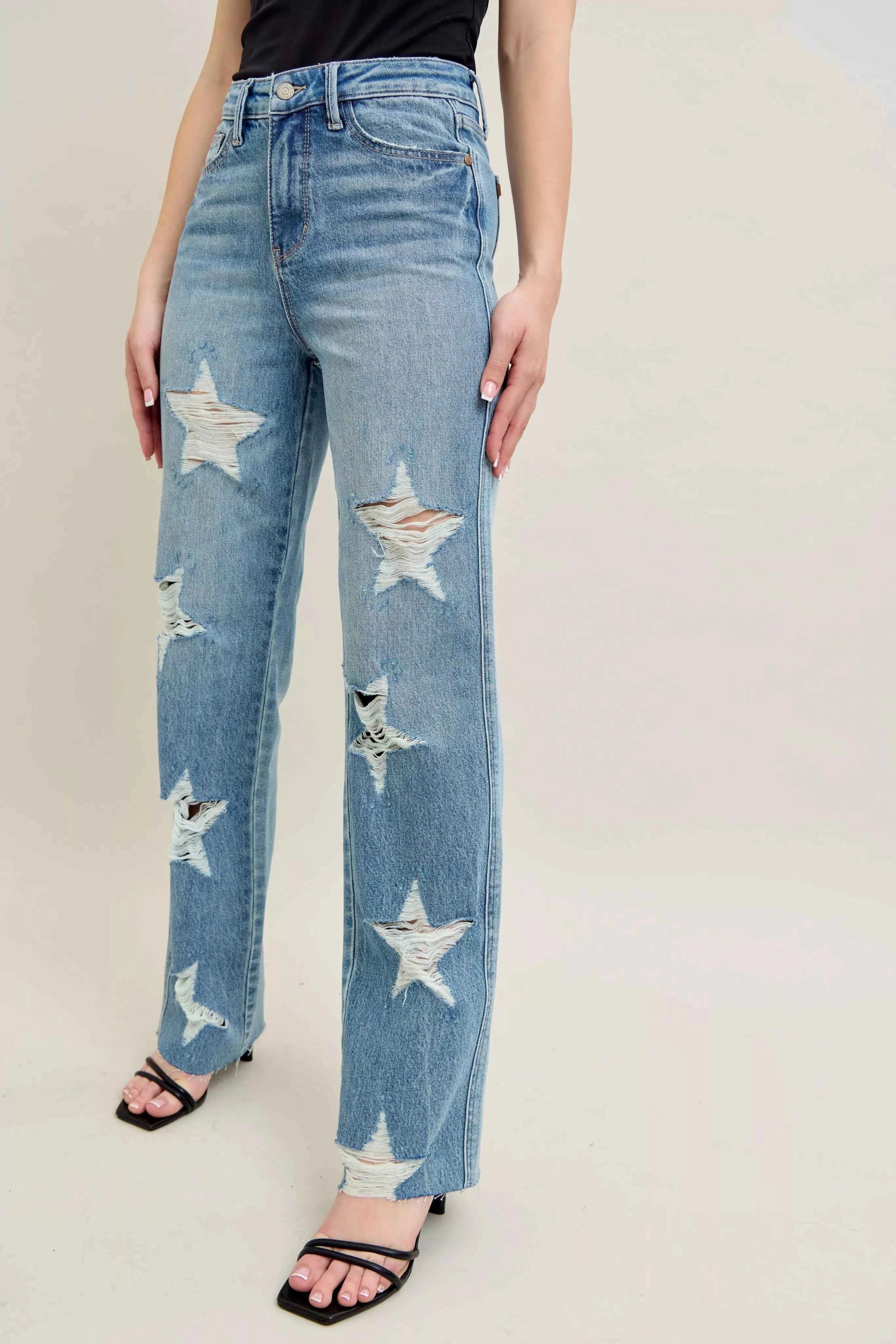 Judy Blue Full Size High Waist Rigid Magic Star Shaped Destroy 90's Straight Jeans Plus Size f1b80ccce19344599de6bc8ad7f937dc-Max-Origin