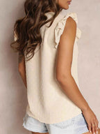 Swiss Dot Ruffled Button-Down Shirt f1c5e1ebf1b5483b9096c2f50010db73-Max-Origin