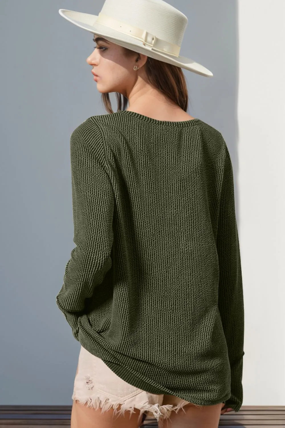 Double Take Full Size Notched Thumbhole Long Sleeve T-Shirt f1c93c28-2704-40cd-b804-86f2e771e847-Max