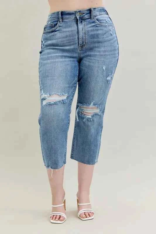 Judy Blue Full Size High Waist Destroy Crop Wide Leg Jeans Plus Size f1ca421b-2c16-4562-8397-0becd9437d6f-Max-Origin