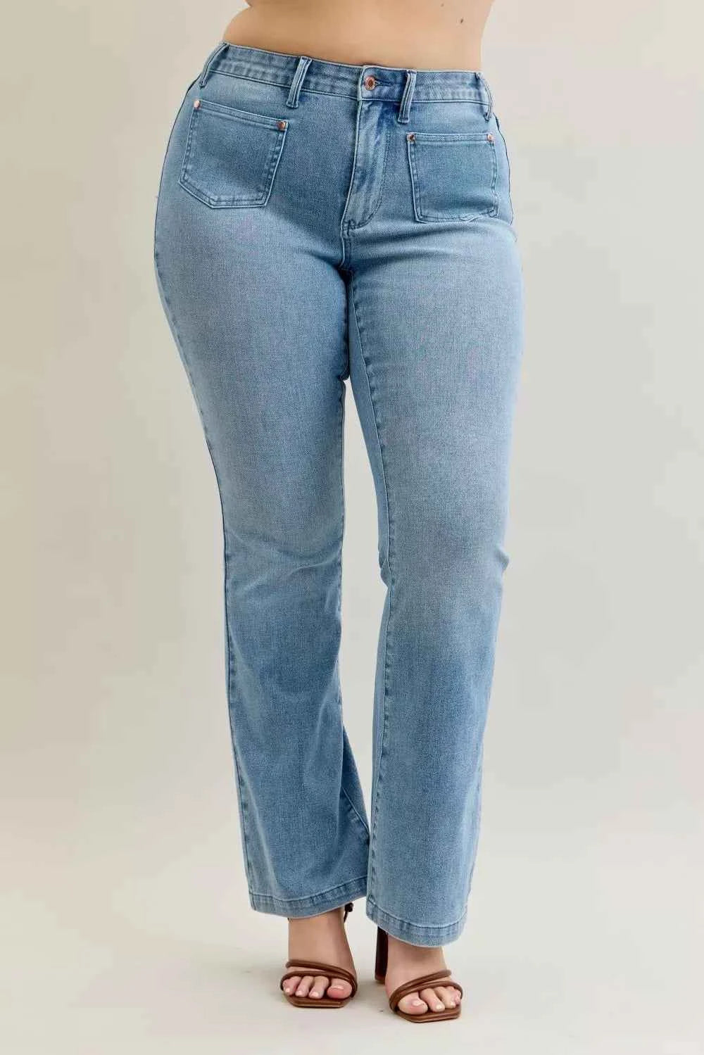 Judy Blue Full Size Mid Rise Bootcut Jeans with Contrast Wash & Front Patch Pockets Plus Size f1d37731-9aa5-4a54-bc42-42d9c4f255c1-Max-Origin