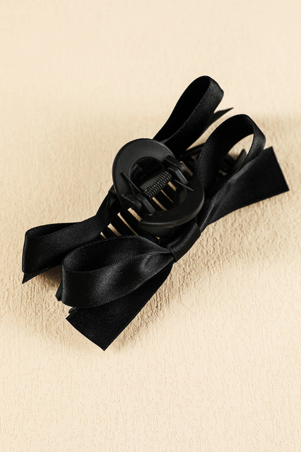 Light French Beige Solid Color Ribbon Bow Decor Hair Clip f1dcaac7bc20b04f