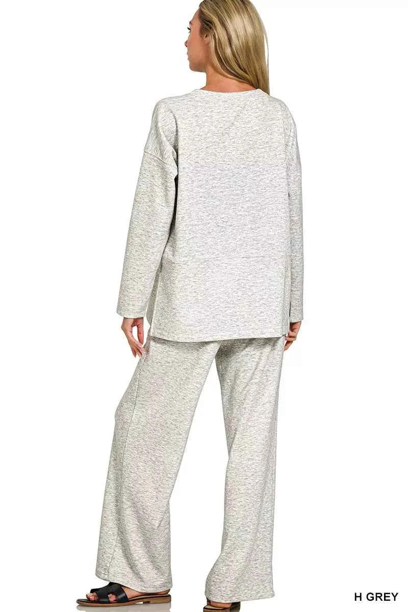 Zenana Scuba Side Slit Top and Pants Set f1dd135eac314e9790d7d4ad26152951-Max-Origin