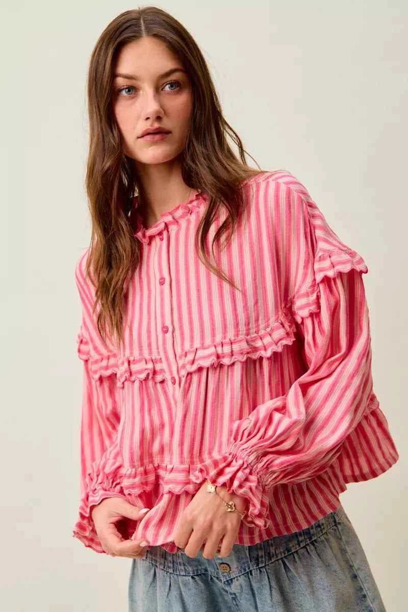 SO ME Variegated Stripe Reversible Flowy Boho Blouse f1e0a0d3ea5543d591592073ceda4568-Max-Origin