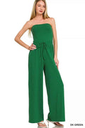 Zenana Tube Top Jumpsuit with Drawstring Waist DK GREEN f1e3ac3b8df141c29025307ba682de37-Max-Origin