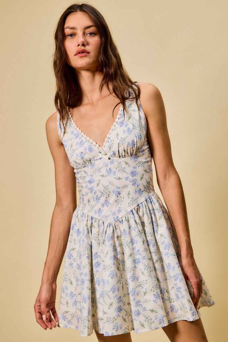 SO ME Froal Print Fit and Flare Dress f1f676018c234db7ad3816b41eabe74f-Max