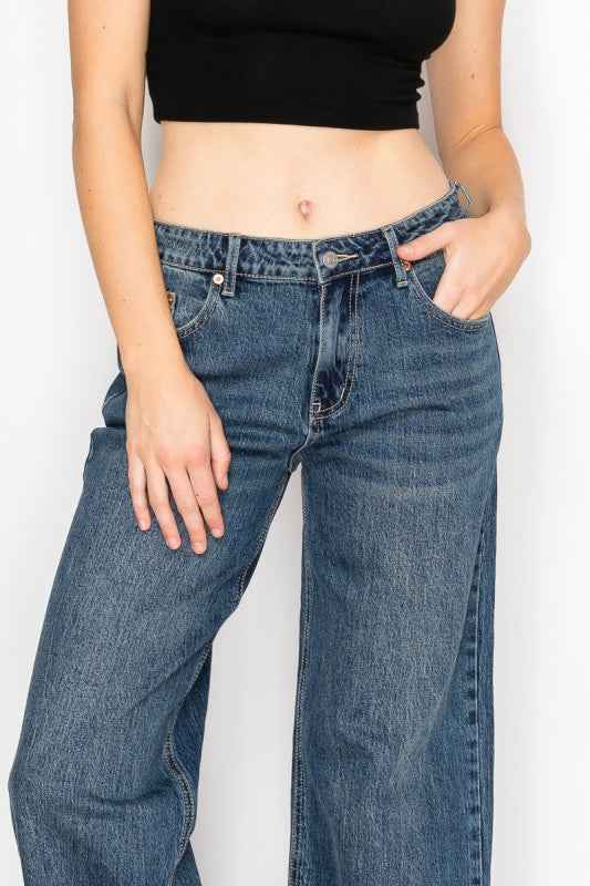 Double Snap On Waistband Layered High Rise Wide f2000218-2e16-4879-b3b1-4f1e68034258