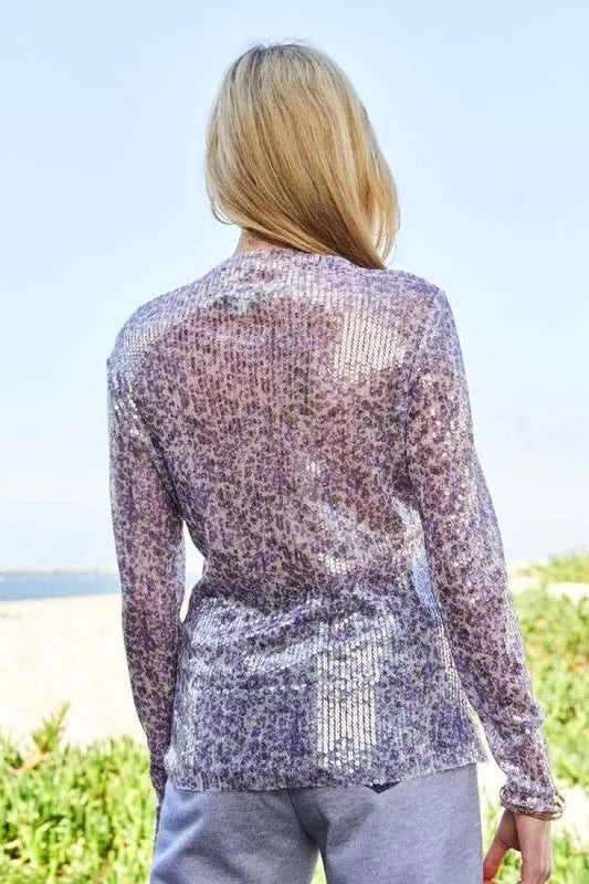 Davi & Dani Sequin Mock Neck Long Sleeve Mesh Top f20ea8c3-be34-43dc-aa2e-491712a828e8-Max
