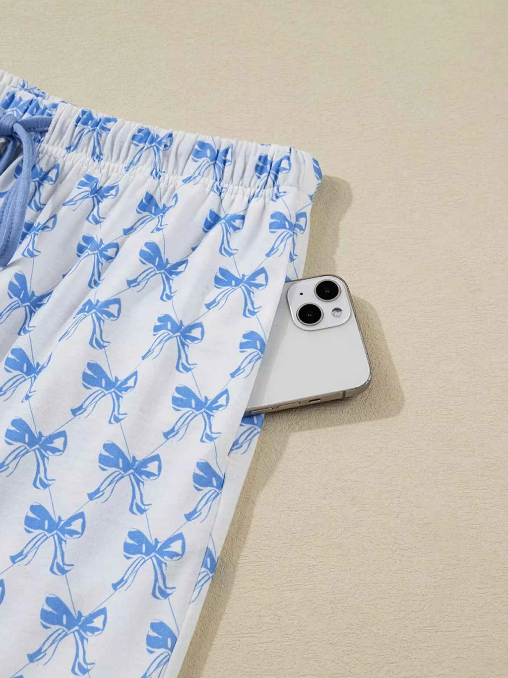 Bow Print Long Sleeve Shirt and Pants Pajama Set f2122ad446664fa580d32100dc5cc9ad-Max-Origin