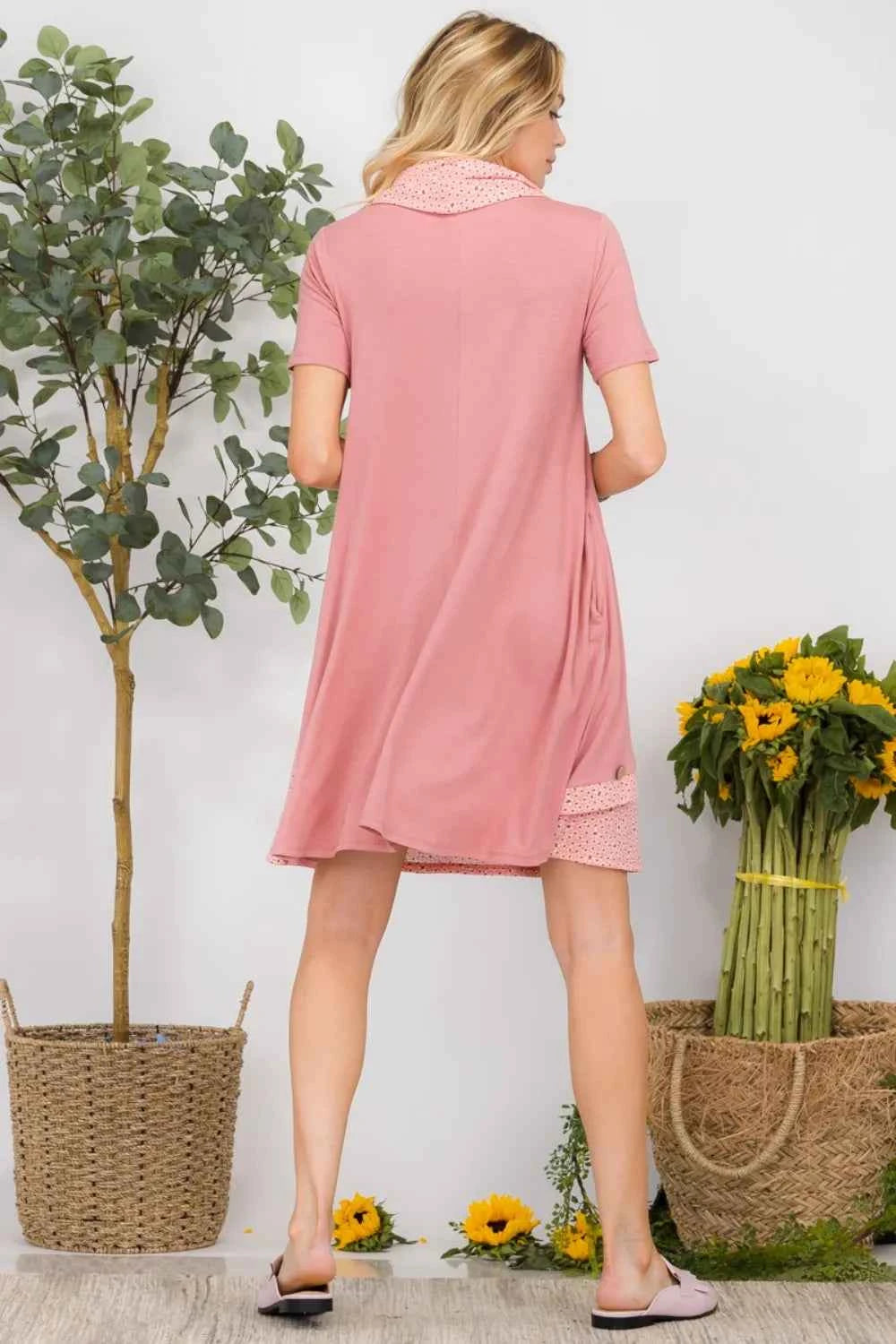 Celeste Full Size Decor Button Short Sleeve Dress with Pockets Plus Size f218eee5-1b4c-47c1-a5c6-b83b8db7c996-Max