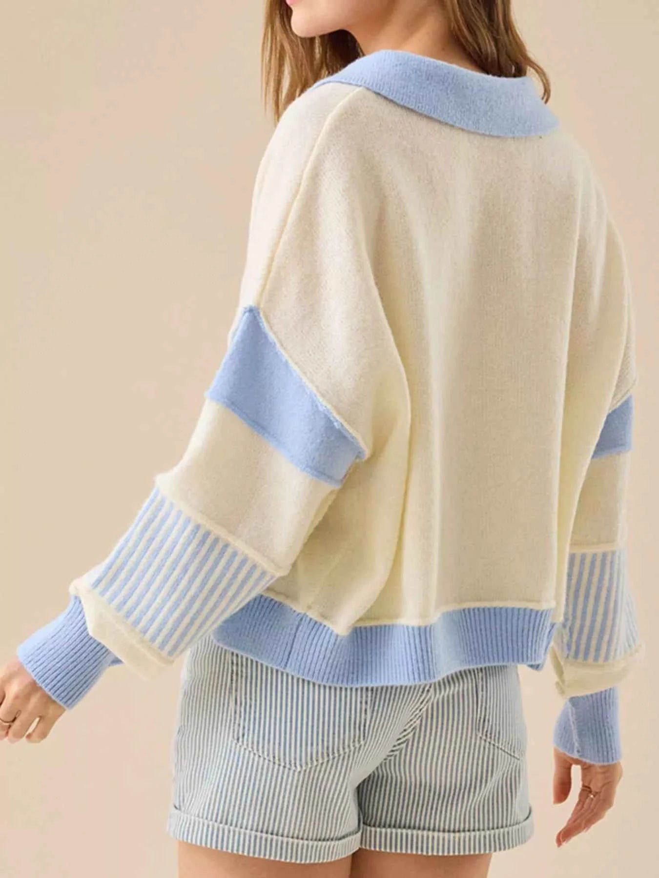 Color Block Dropped Shoulder Sweater f219ed17-4ae1-4e60-9a49-4b1ce7f92fdb-Max-Origin