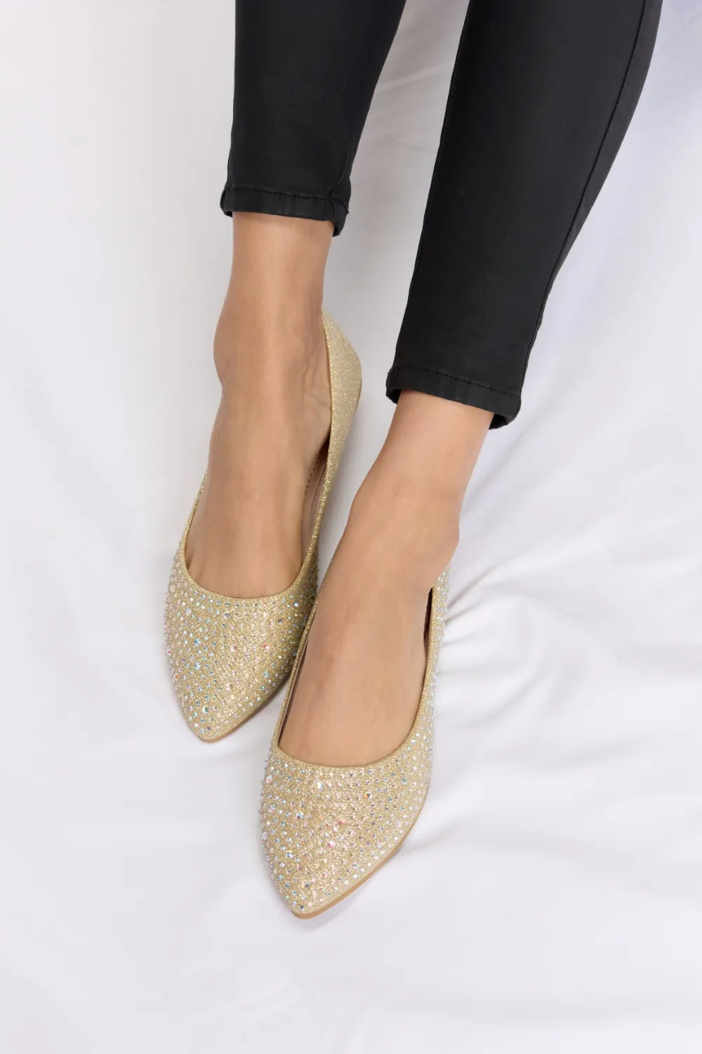 Forever Link Rhinestone Point Toe Flat Slip-Ons CHAMPGN f230c647-f7d2-46e5-bd30-02ff66753ccb-Max