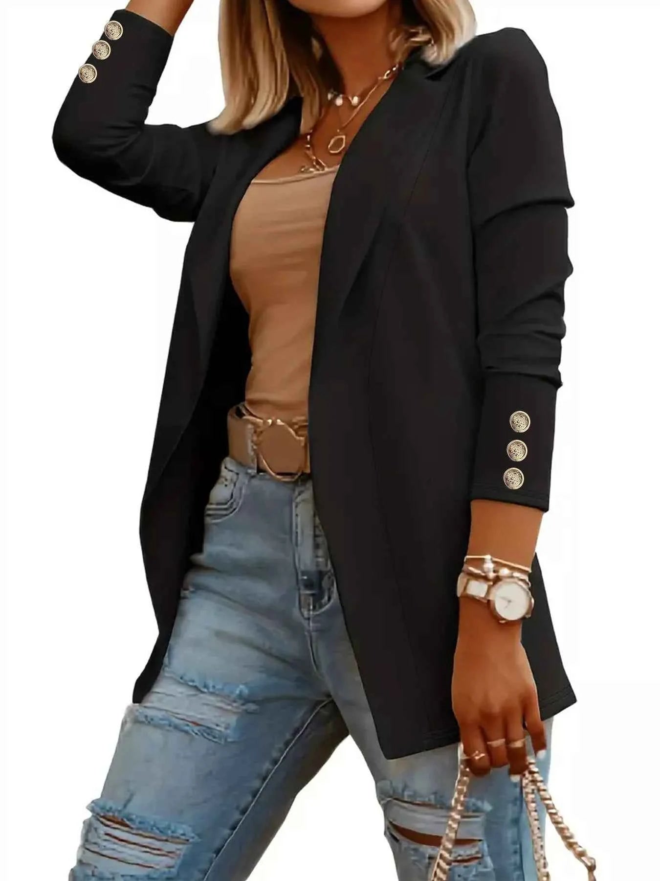 Open Front Lapel Collar Blazer f2333edfa10c423bb2ffbe0689e6cadd-Max-Origin