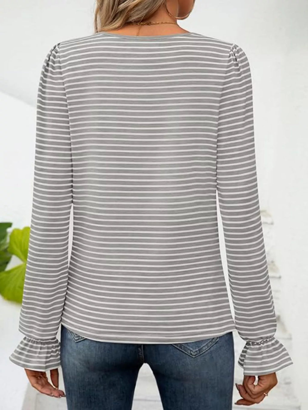 Striped Long Sleeve T-Shirt with Square Neckline f233986f1d8b42e089760db8d07c1f5d-Max-Origin