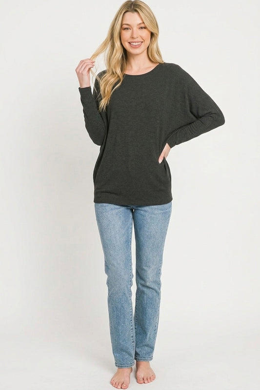 Hacci Dolman Sleeve Boat Neck Top f23e44cc-68aa-4002-abaa-c8827d0f93b0-Max