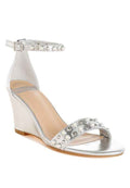 Jumera Metallic Pearl Embellished Wedges Silver f24a5a99-a33f-47c0-9d24-dea04643cc7b