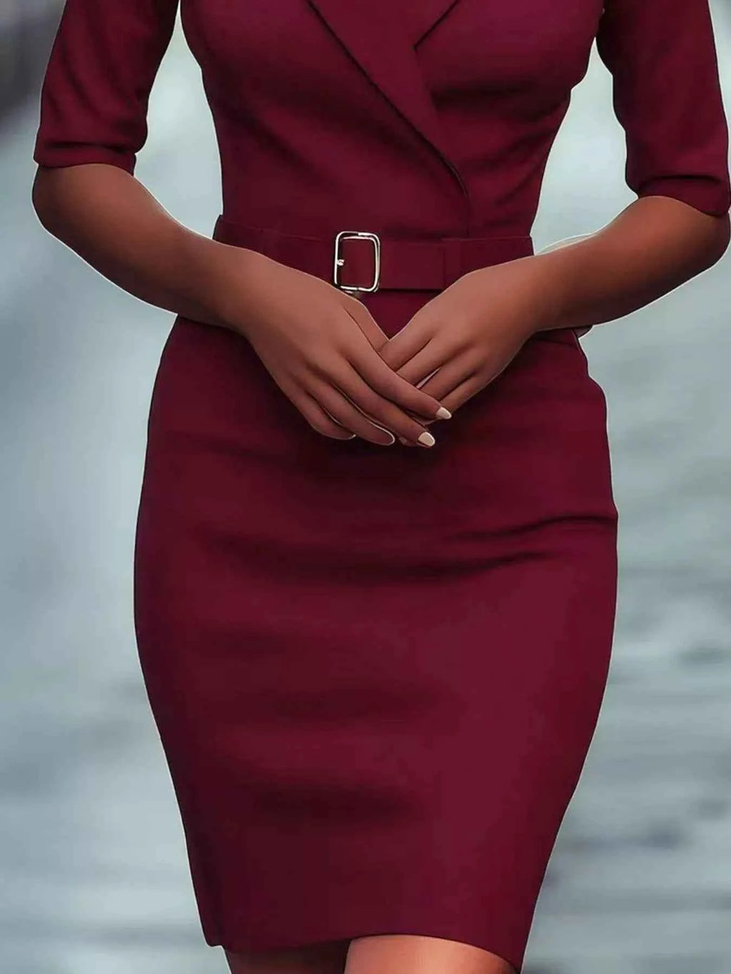 Surplice Half Sleeve Dress f24dc789-3f8d-445f-be23-8af18461886b-Max-Origin