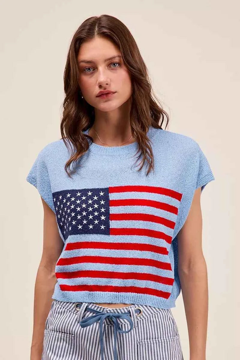 SO ME Fourth Of July American Flag Boxy Fit Sweater Top f26a1344-96cd-40e9-a835-63186870f7b4-Max-Origin
