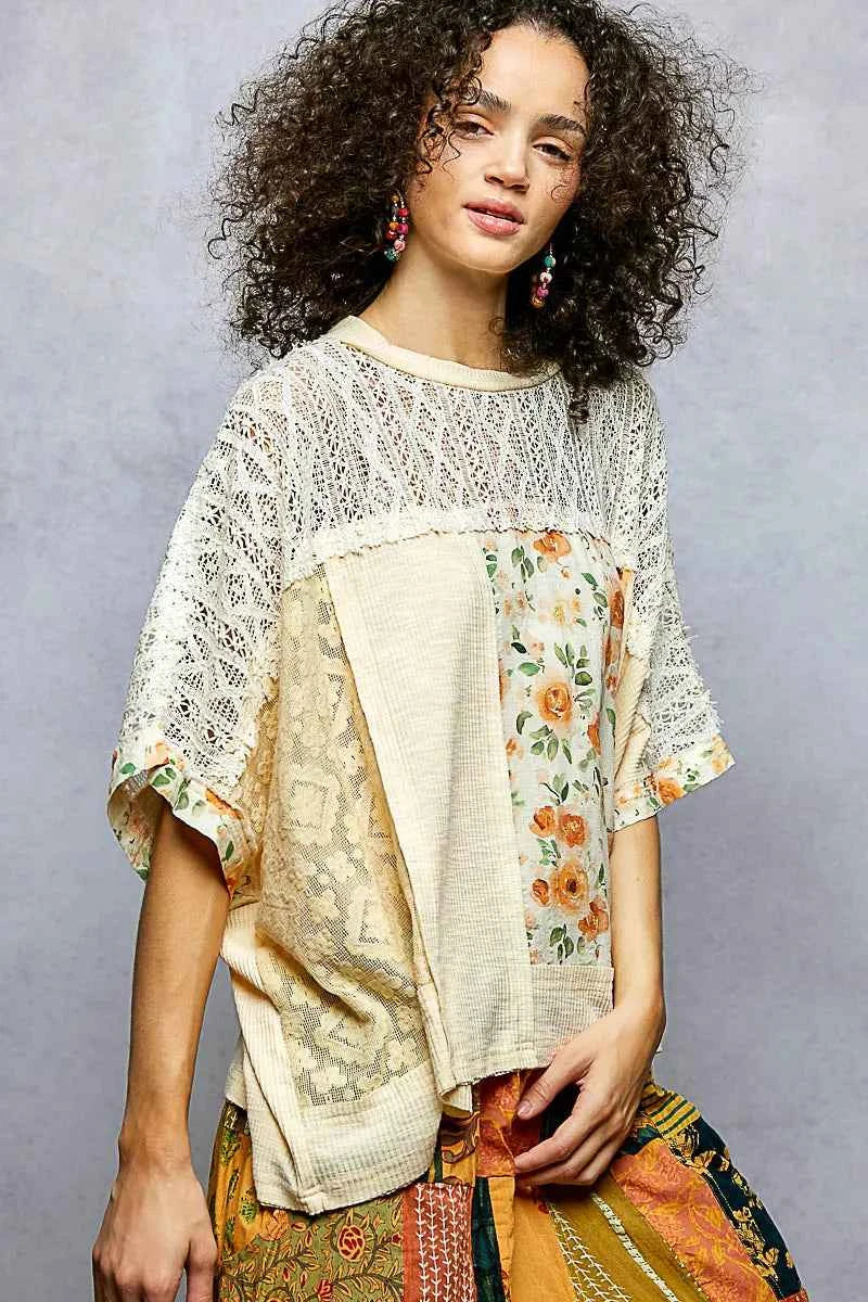 POL Floral Patchwork Lace Accent Blouse f28260ff-1c03-4642-bef2-f096675a15f6-Max-Origin