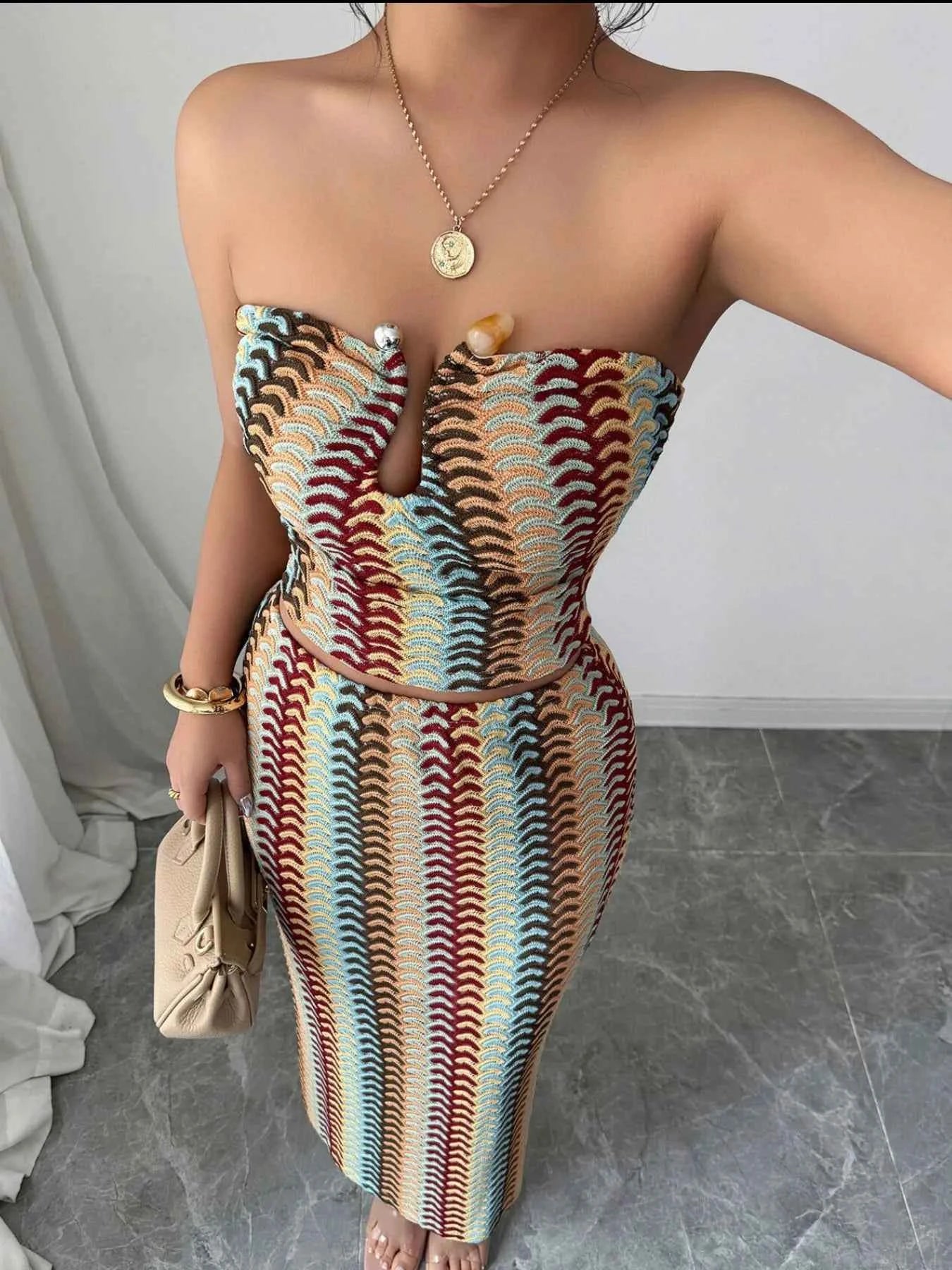 Printed Tube Top and Skirts Set Multicolor f282acfb-a05d-4245-aa1d-edc2f6e23f39-Max-Origin