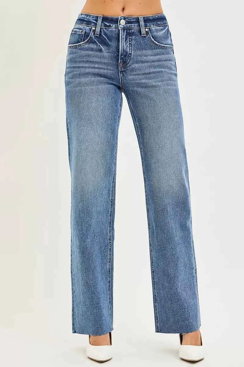 RISEN Tummy Control 4 Way Stretch Mid Rise Straight Jeans f2831ec275164b438824b4fa27132980-Max-Origin