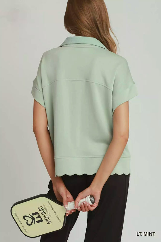 Half Zip Pullover with Scalloped Edge Hem f29277db-2a20-4e73-b6be-00271fea73d8-Max-Origin
