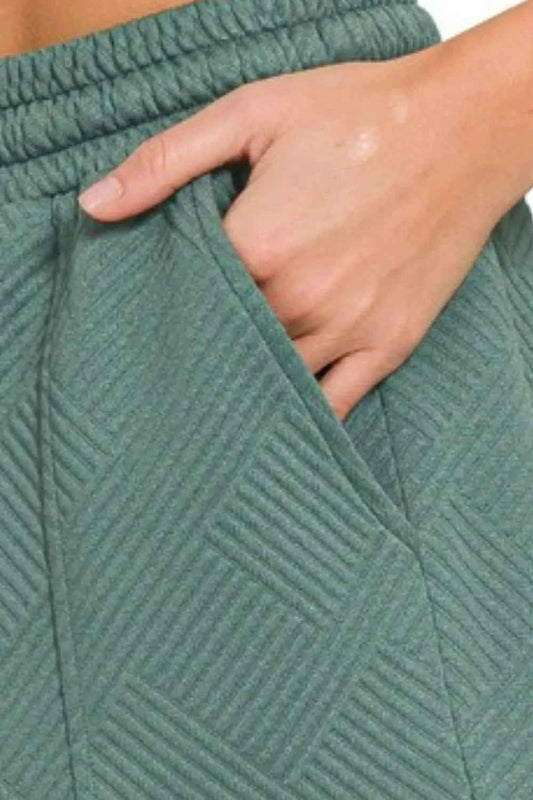 Textured Knit Jacquard Drawstring Shorts f2a9e654-7f01-4070-9fd8-9ff5ad9a9dbd-Max-Origin