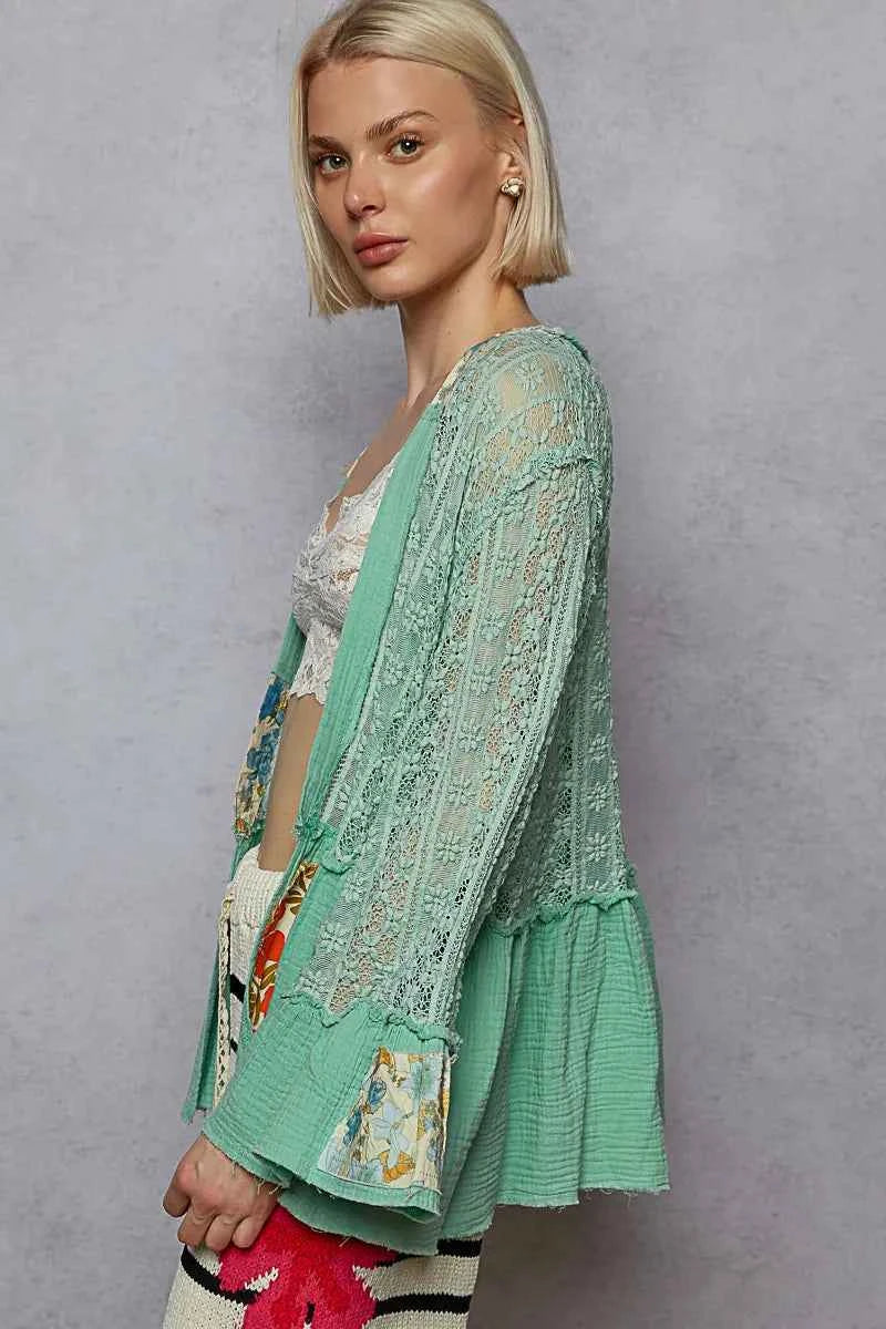 POL Lace Ruffled Hem Open Front Cardigan f2bf0774-e934-4463-8128-f0a1fbf54ab4-Max-Origin
