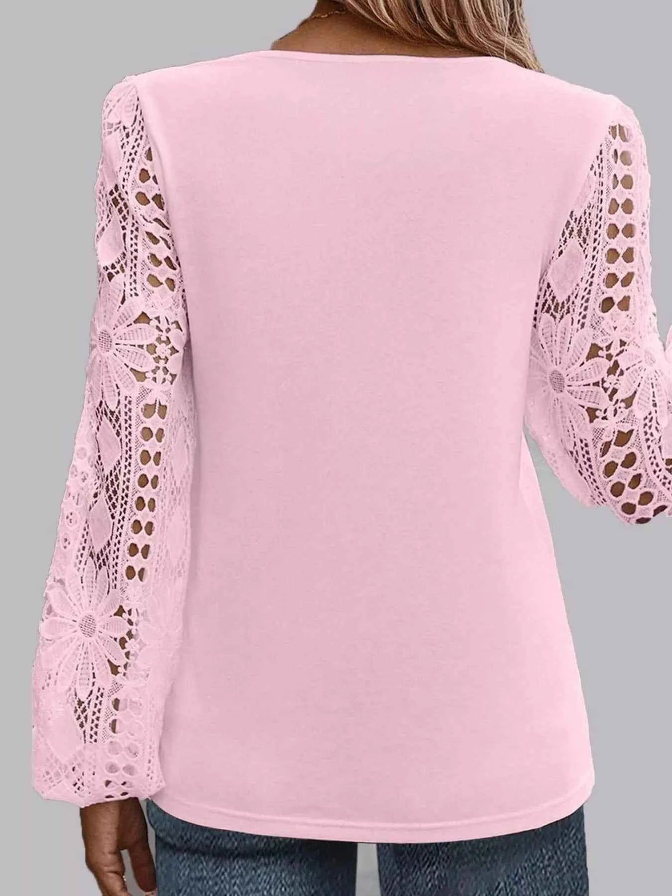 Asymmetrical Lace Long Sleeve Blouse f2bf3369a09d4516811eb8ff33eb7bc4-Max-Origin
