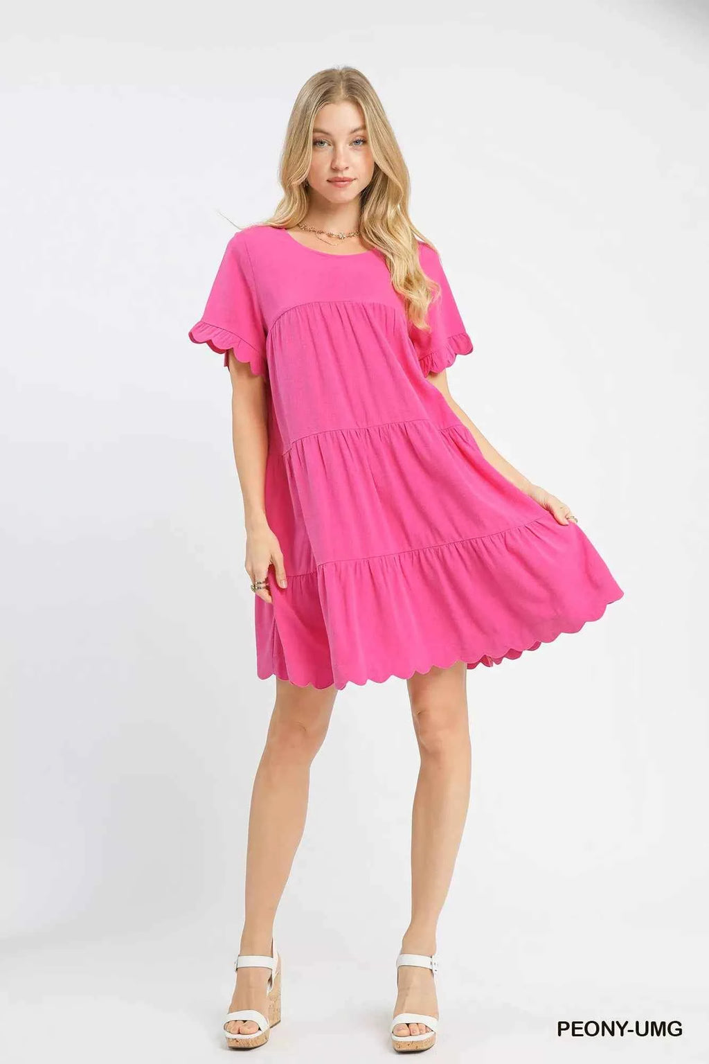 Umgee Linen Tiered Babydoll Dress with Ruffle Sleeves f2c3233b-c88b-4686-8e7f-9fdb15fb9637-Max-Origin
