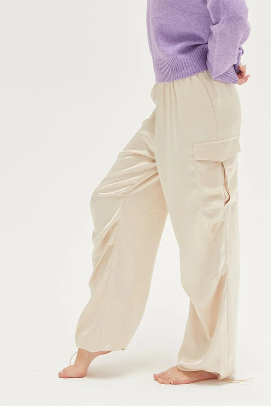 Approach Satin Drawstring Hem Cargo Pants f2cff5e5-7e2c-4369-bba5-e793a1f53396-Max