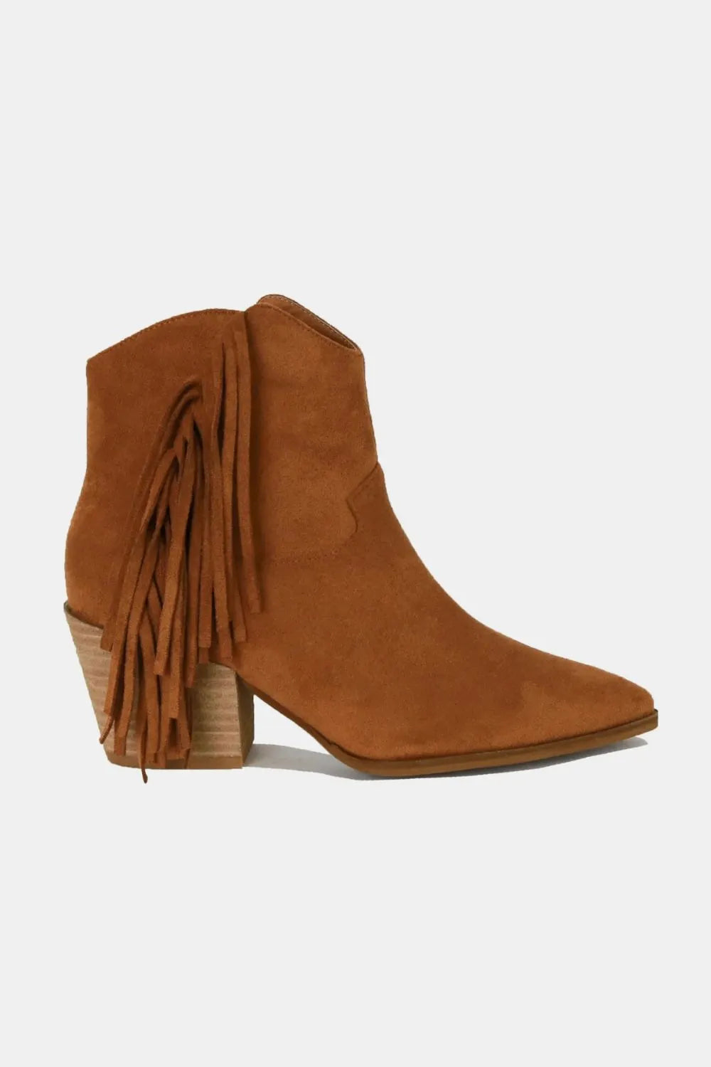 Beast Fashion Suede Fringe Point Toe Ankle Boots f2dc209e-e25e-4a37-bd88-0b4cb19ad67a-Max