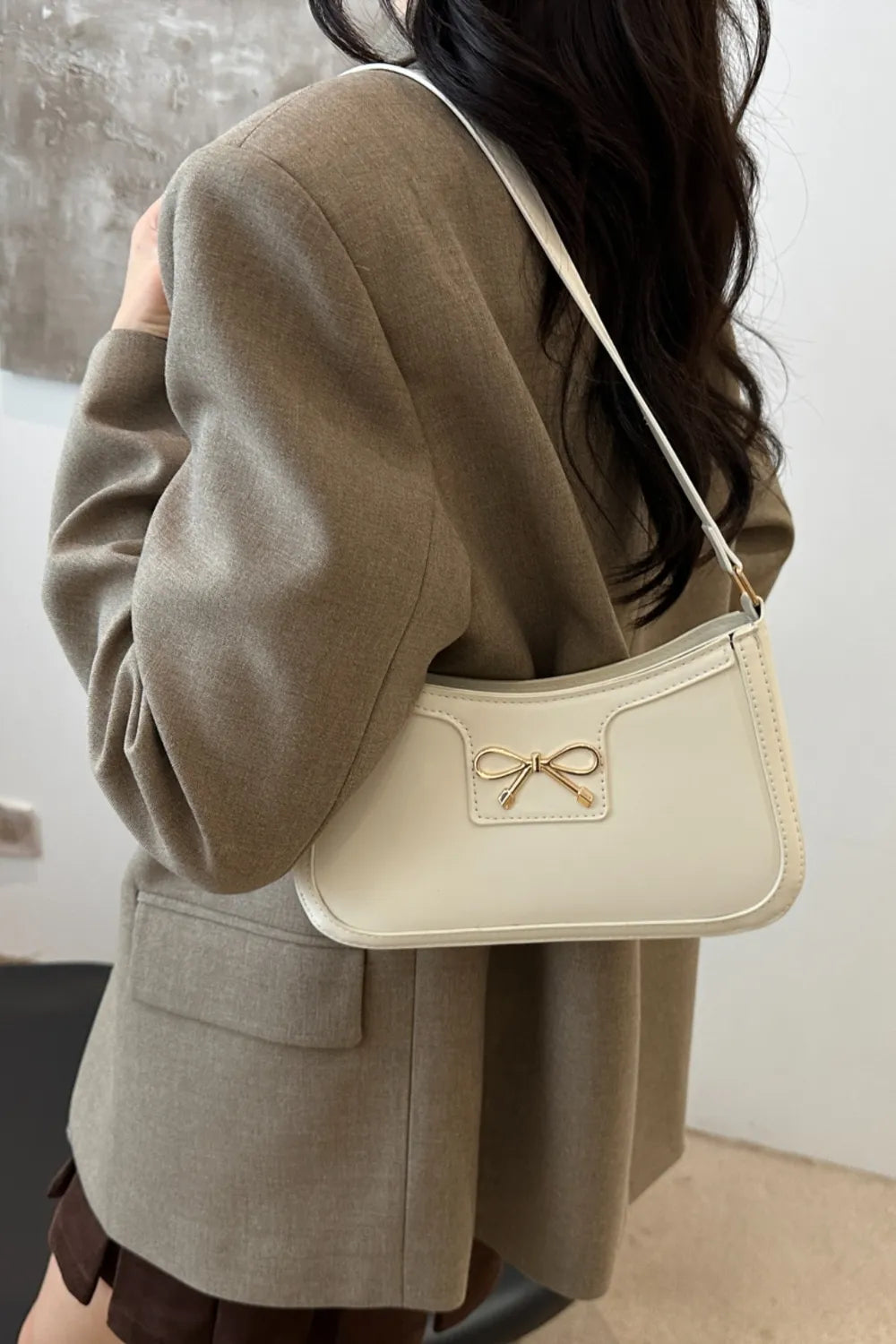 Bow Trim PU Leather Shoulder Bag f2f2b2ed-3eee-46d7-a055-0aa2ed859c93-Max