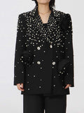 Pearl Embellished Double-Breasted Blazer Black f301f31e-3bd2-4a25-a031-4b84bbb58e43-Max-Origin