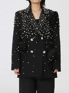 Pearl Embellished Double-Breasted Blazer Black f301f31e-3bd2-4a25-a031-4b84bbb58e43-Max-Origin