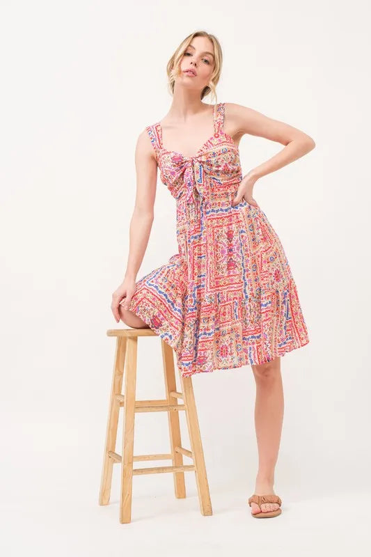And The Why Tied Front Smocked Back Tiered Boho Printed Dress f302b52447214531aa7e5798900af716-Max-Origin