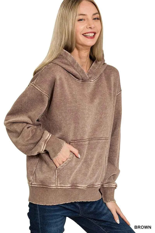 Fleece Acid Wash Kangaroo Pocket Hoodie f3090974e68841faab39aca793085a44-Max-Origin