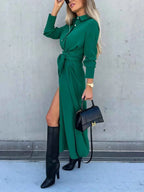 Button Front Long Sleeve Shirt Dress f3092278-f953-4534-a339-0f041d372273-Max-Origin