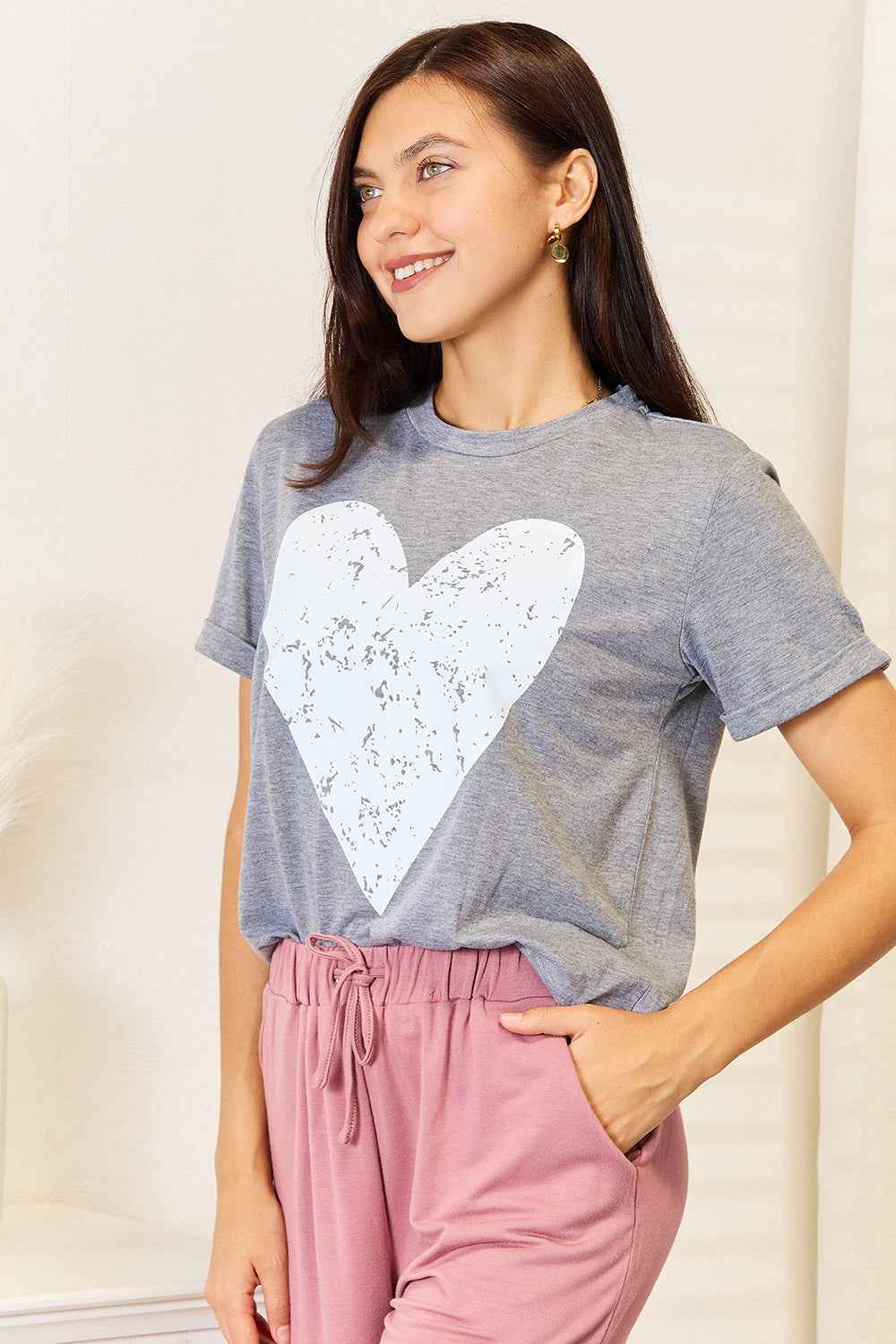 Simply Love Heart Graphic Cuffed Short Sleeve T-Shirt f324b62a771b4f1d99e8990a6d86c802-Max