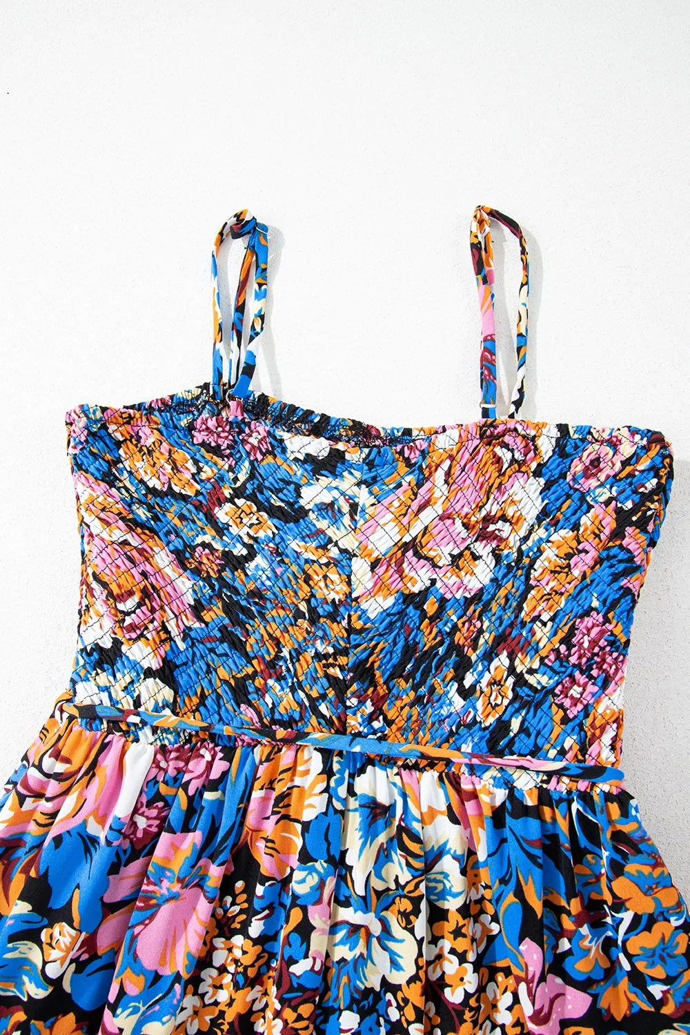 Floral Smocked Spaghetti Straps Wide Leg Jumpsuit f3400967-2477-4370-bdfd-f2e194dc09b5-Max