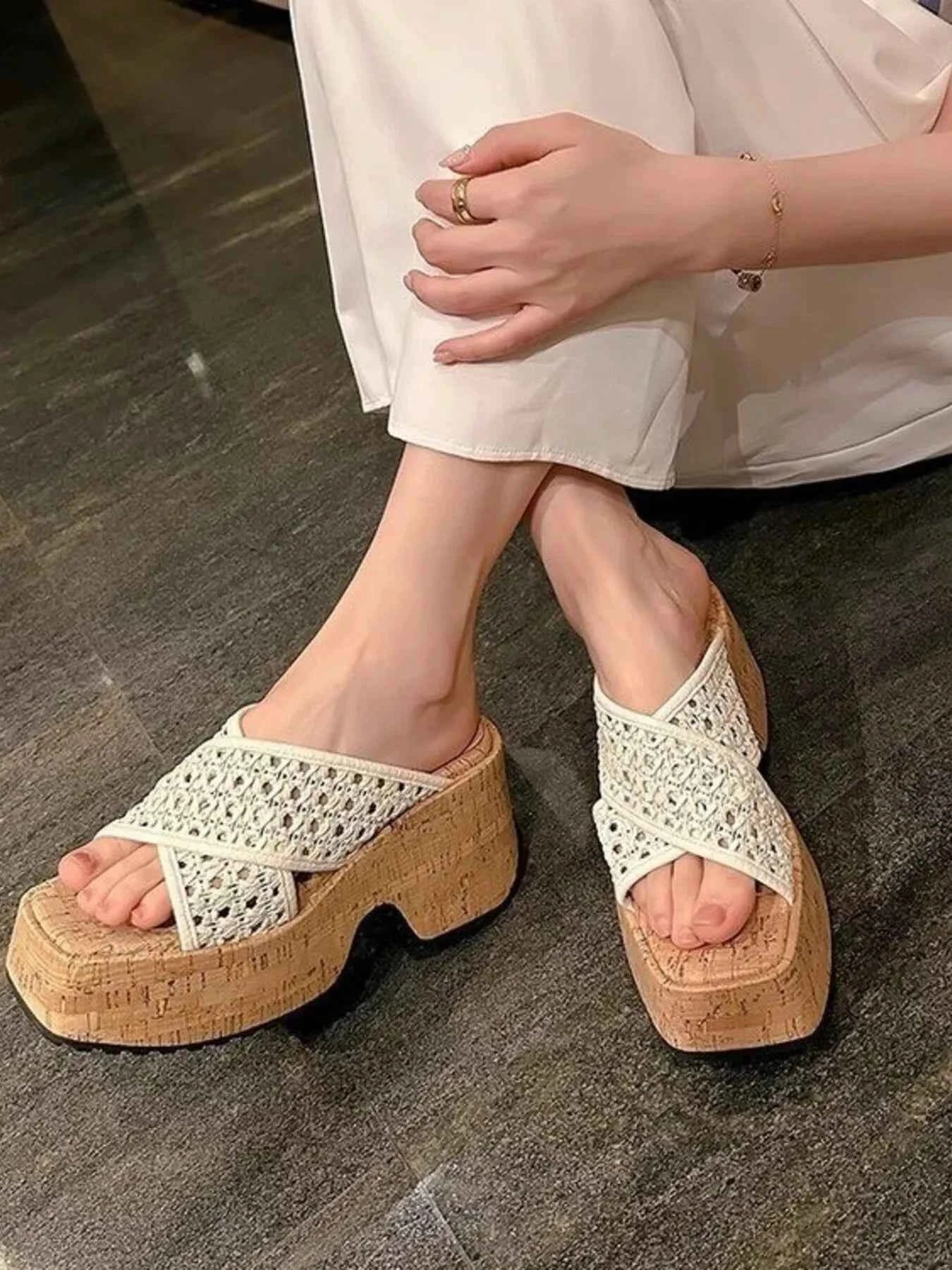 Hollow Out Mesh Platform Sandals f342c534259644d09c91ed9b94c26191-Max-Origin
